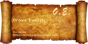 Orova Evelin névjegykártya